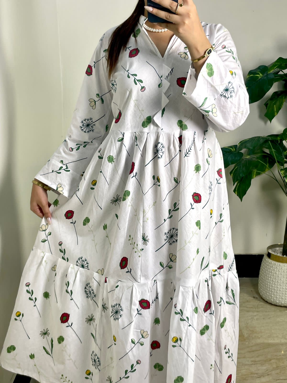 Multi White Frill Frock