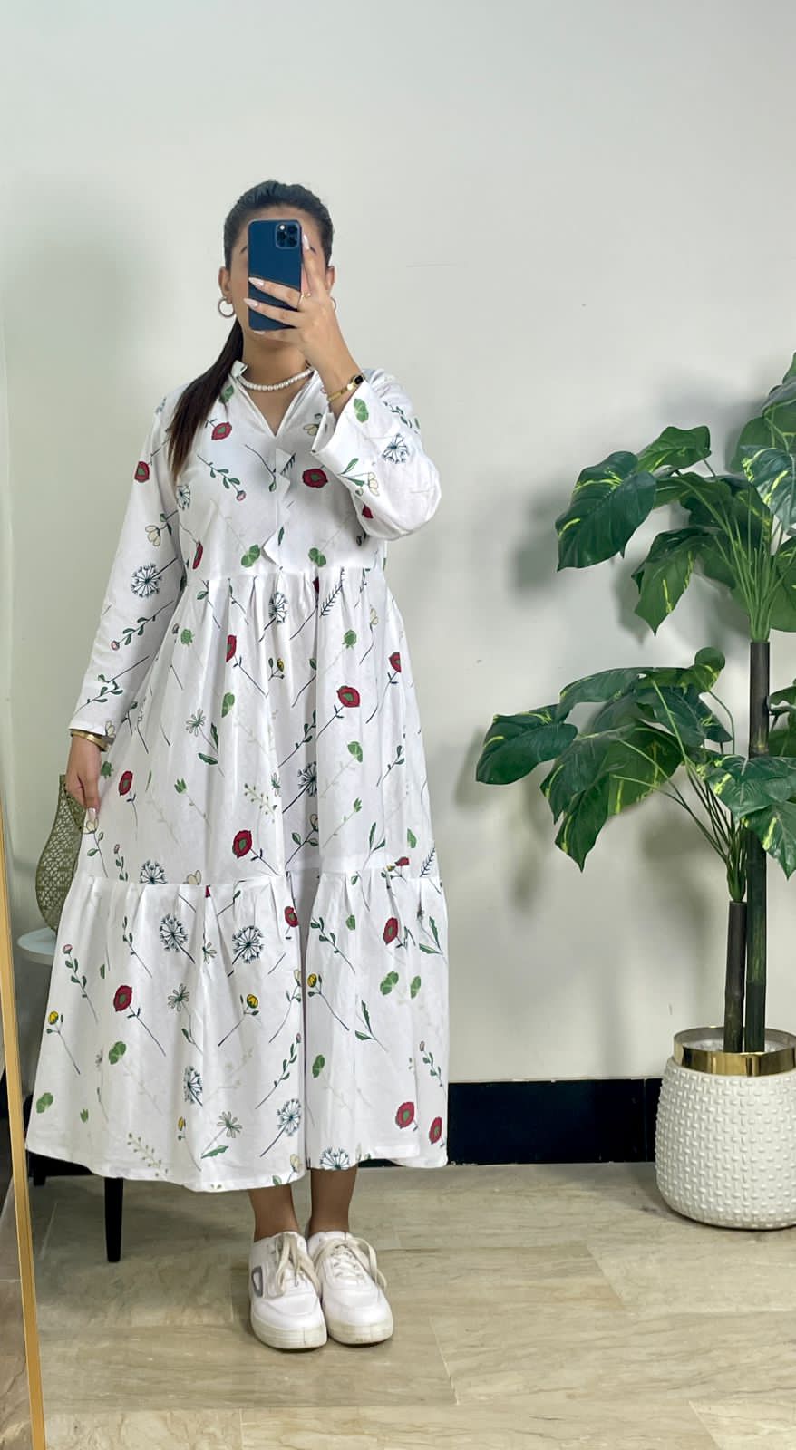 Multi White Frill Frock