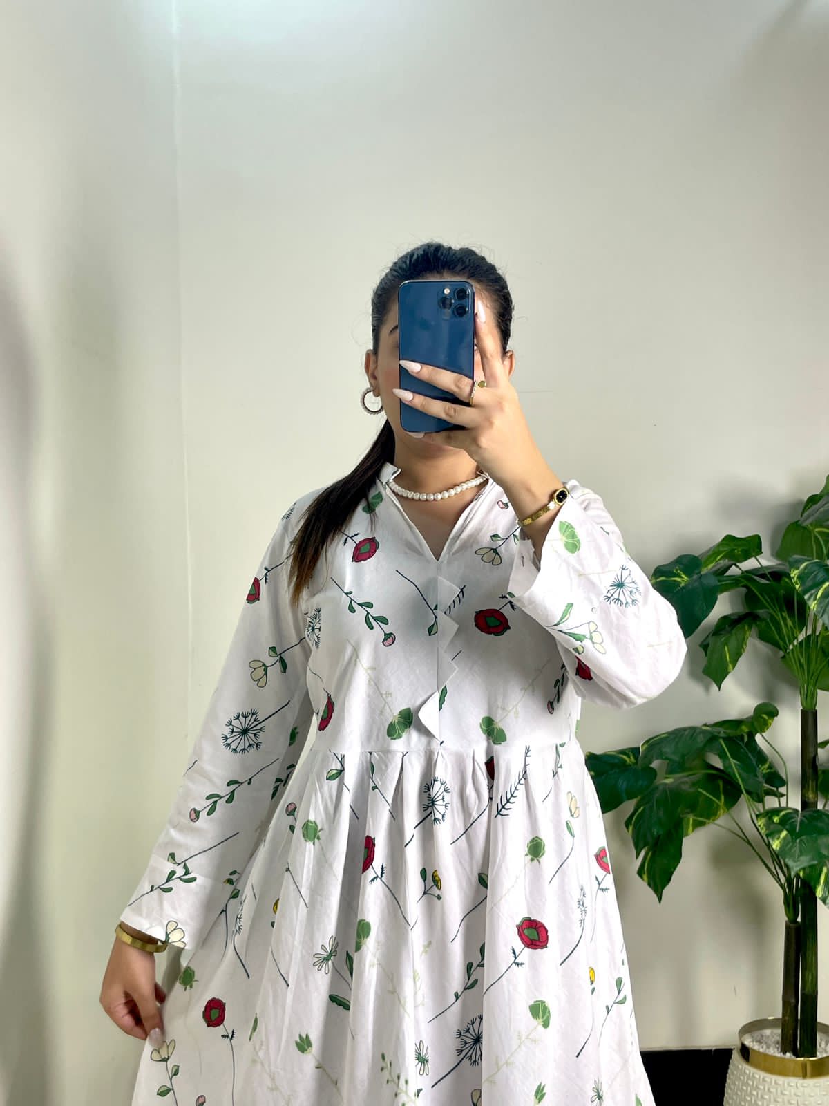 Multi White Frill Frock